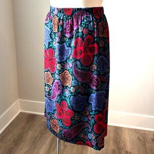 80s Vibrant Paisley Skirt